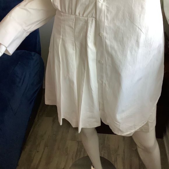 Zara White Cotton Layered Mini Shirt Dress - Picture 8 of 11